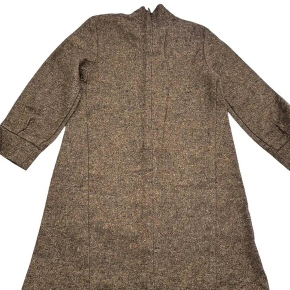 Motoreta Kids Brown Tweed Mock Neck Zipper Dress Made in Spain Size‎ 4